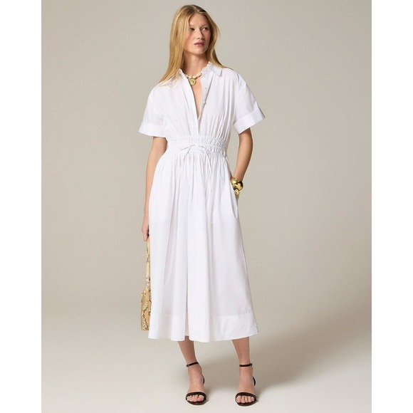 J.CREW Dresses & Skirts - J.Crew Cerise shirtdress in cotton poplin White Womens 4 NWT